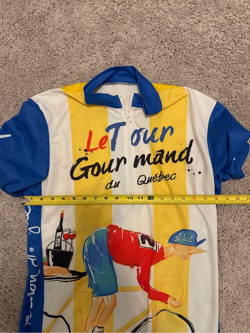 Le Tour Gourmand du Québec Cycling Jersey - Yellow, Blue, White
